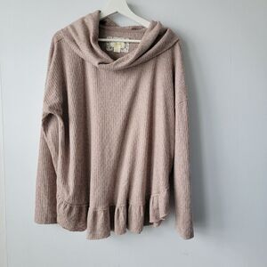 Maeve Taupe Cowl Neck Sweater